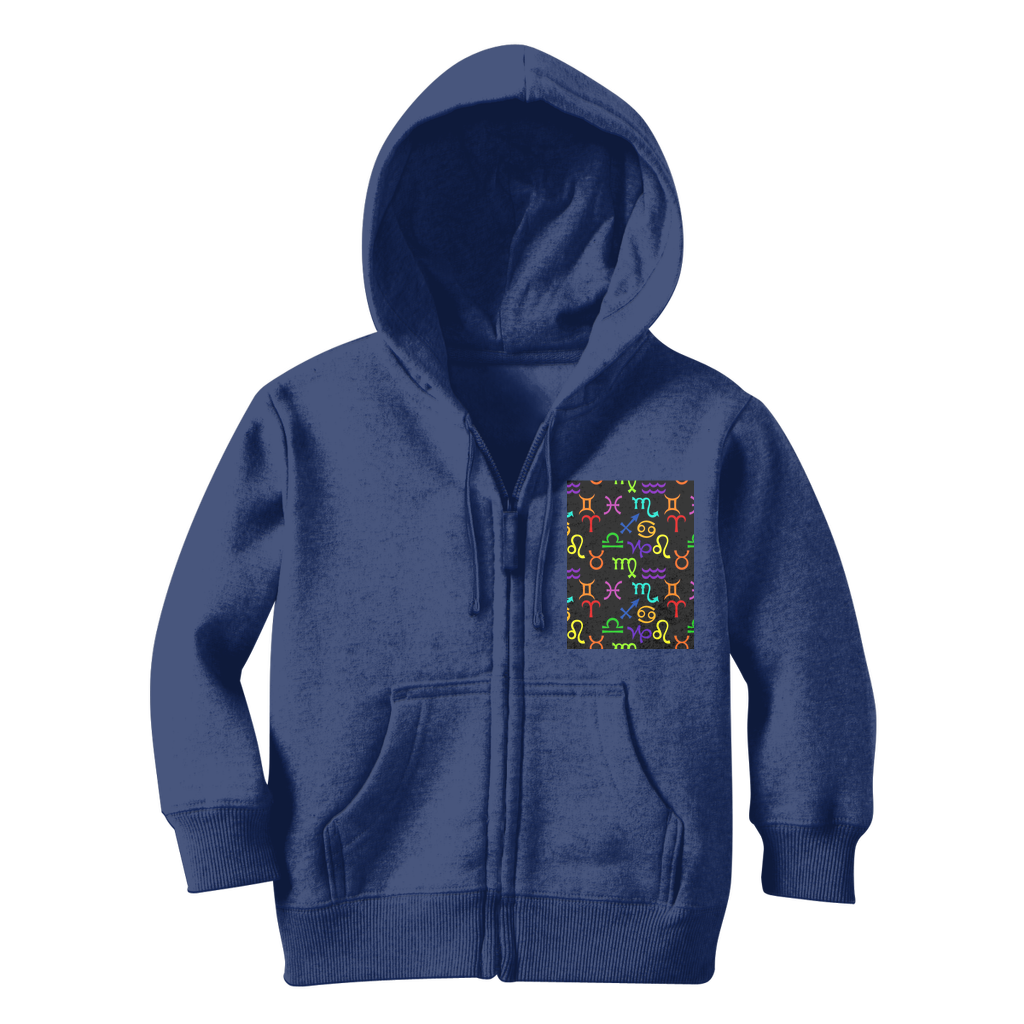 Colorful Zodiac Classic Kids Zip Hoodie