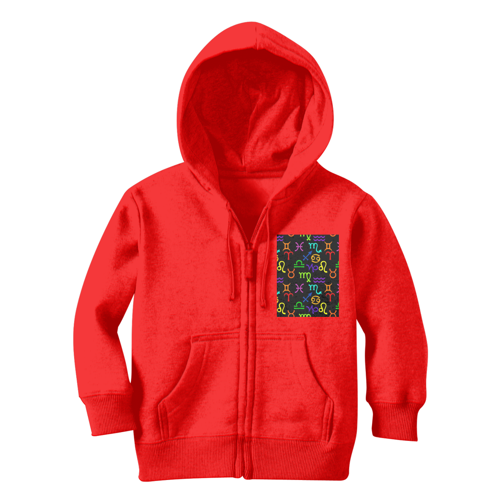 Colorful Zodiac Classic Kids Zip Hoodie