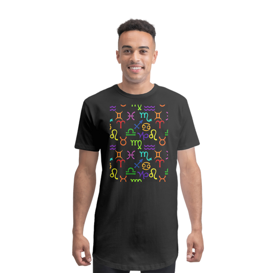 Colorful Zodiac Premium Long Body T-Shirt