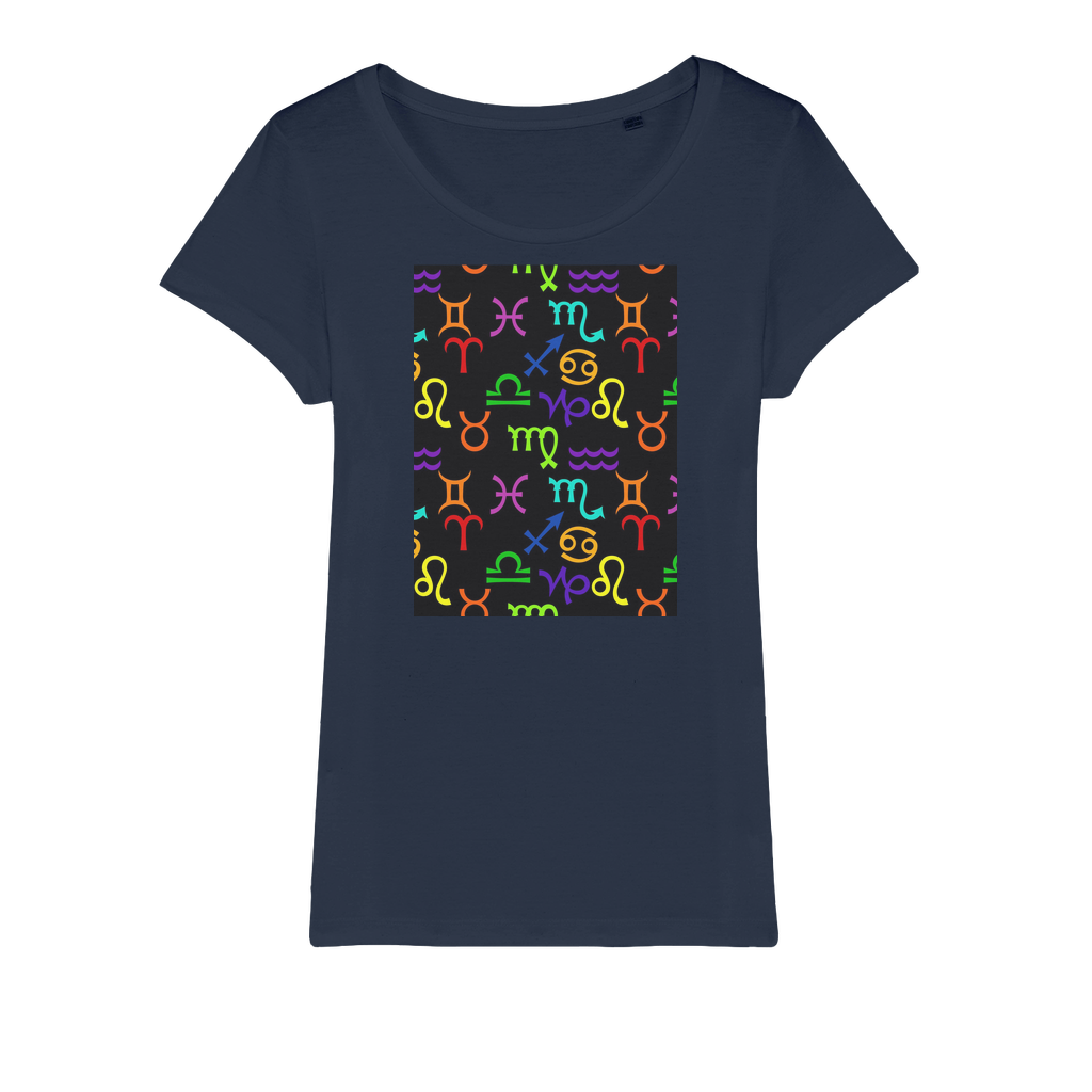 Colorful Zodiac Organic Jersey Womens T-Shirt