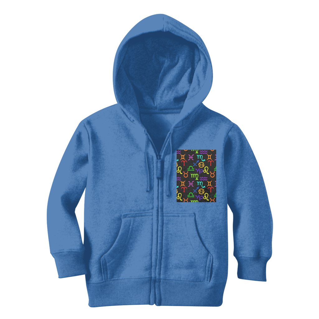 Colorful Zodiac Classic Kids Zip Hoodie