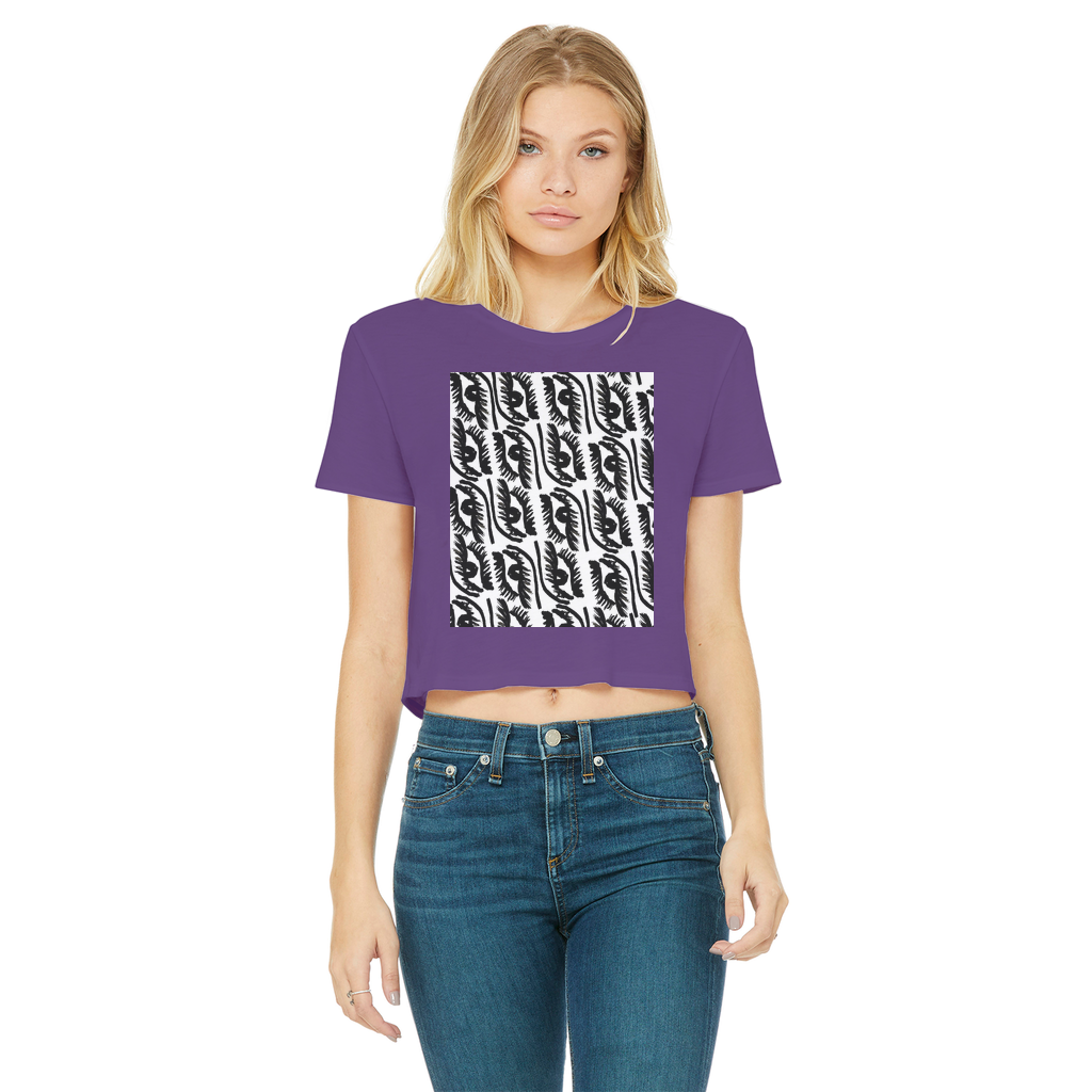 Eye See You Classic Women's Cropped Raw Edge T-Shirt