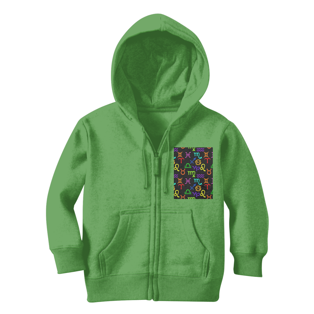 Colorful Zodiac Classic Kids Zip Hoodie