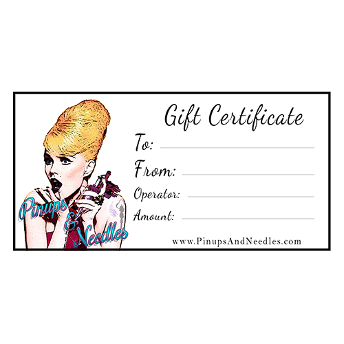 Tattoo Parlor Gift Certificate