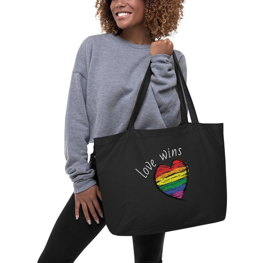 Love Wins LGBTQ Pride Large organic tote bag