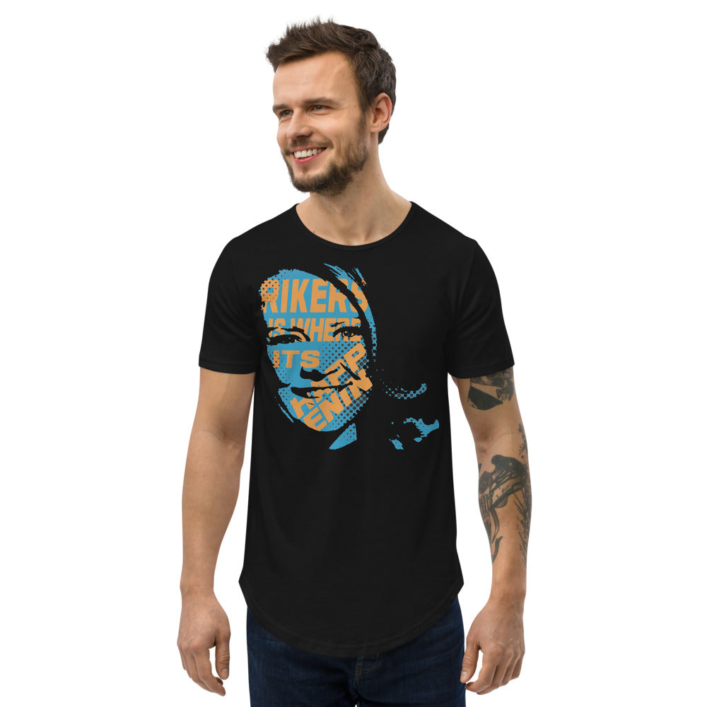 Anna Delvey Rikers Is Where It's Happenin' Men's Curved Hem T-Shirt