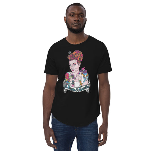 Pinups and Needles 2.0 Men's Curved Hem T-Shirt