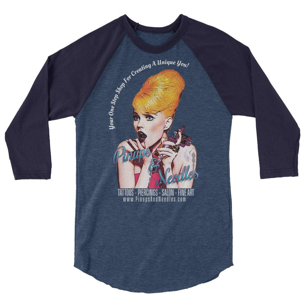 Pinups And Needles Your One Stop Shop 3/4 sleeve raglan shirt